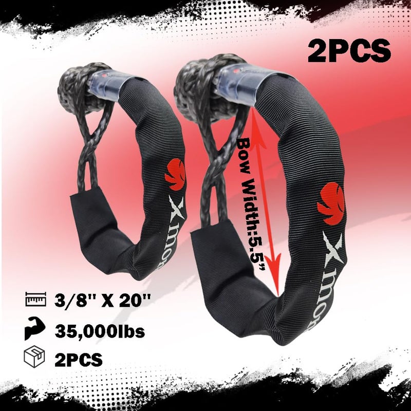 X MONSTER Kinetic Recovery Tow Rope 3/4" x 20' (MBS 22,000 lbs) with Reflective Tape and 2 Soft Shackles (35,000lbs), Free Durable Handbag Off-Road Recovery Kits - Image 4